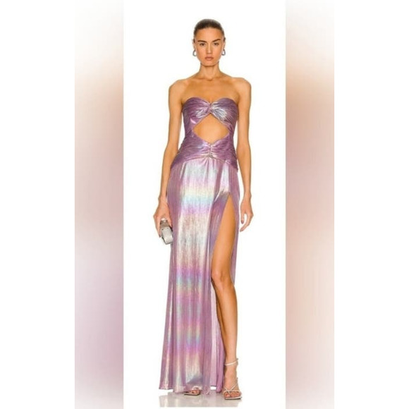 Retrofete Soleil Dress in Lilac Aurora Size Medium Strapless NWT Cutout - Picture 1 of 13